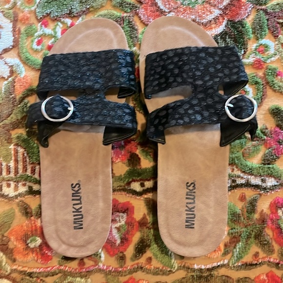 NWOT Muk Luks About You Sandal Black Slide Size 8 - Picture 6 of 8